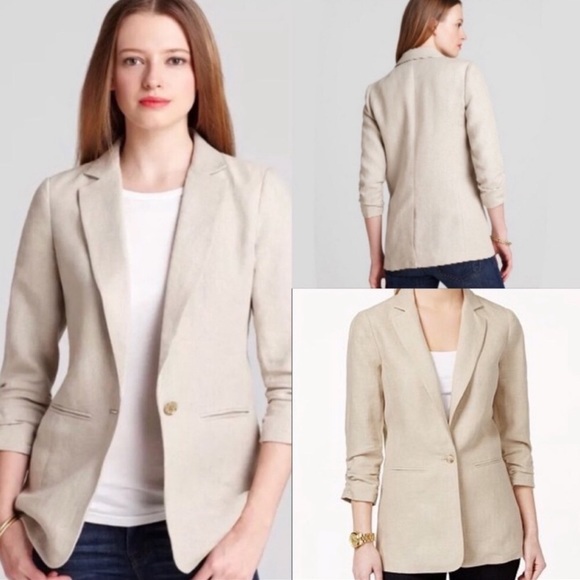 Michael Kors Linen Neutral Hemp  Blazer - Picture 9 of 13